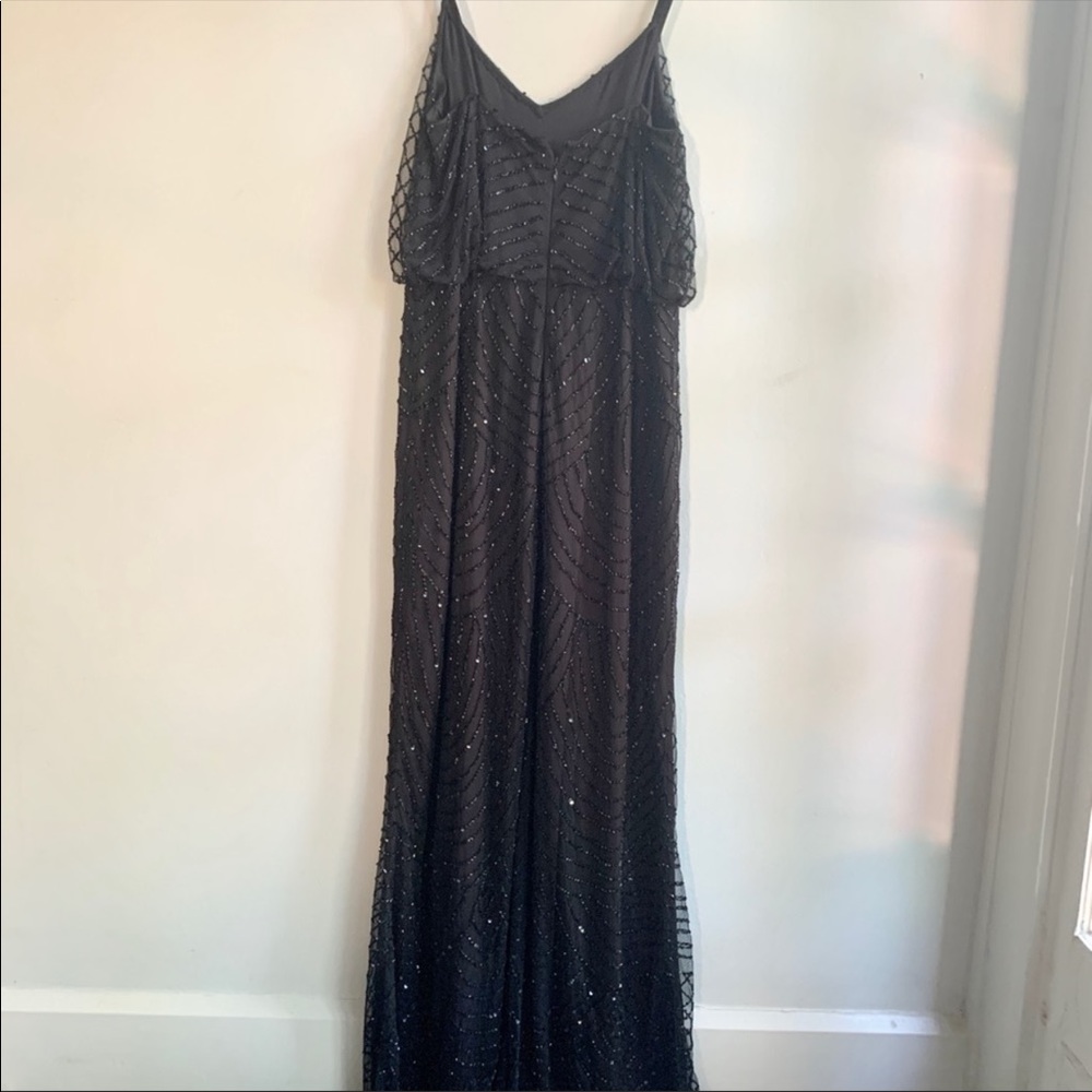 Adrianna Papell Blouson Black beaded long Dress - Picture 11 of 12